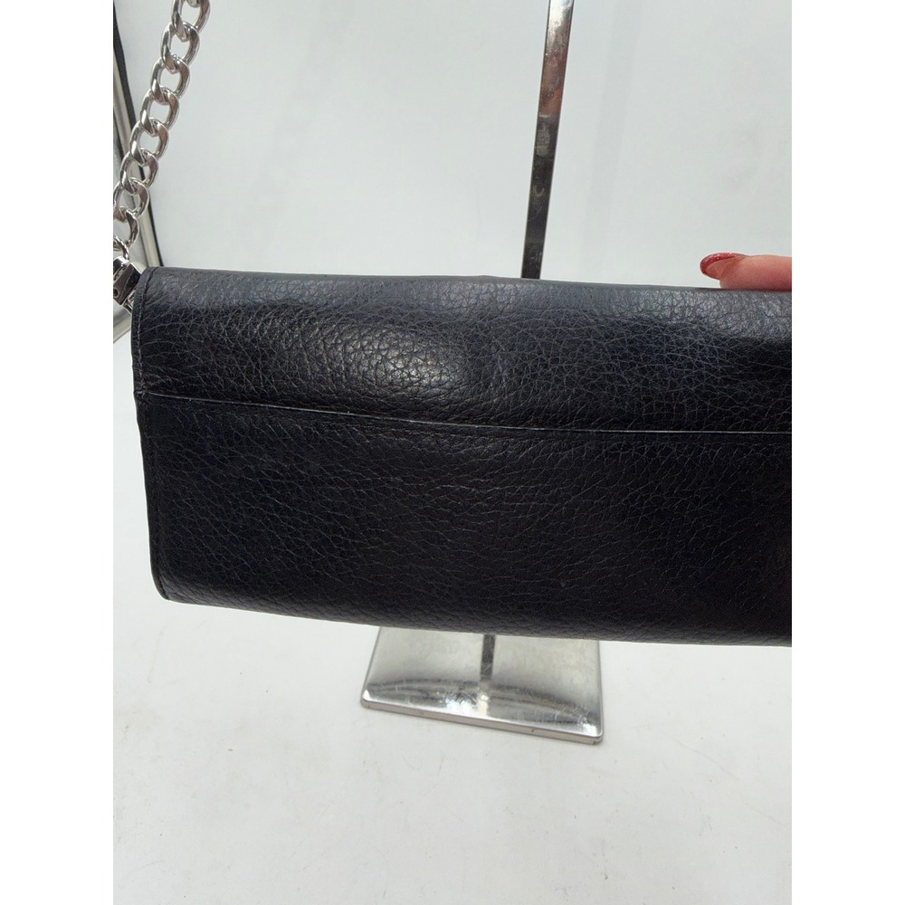 My Flat In London Black Leather Bow Crown Crossbody Wallet Bag Jan Haedrich - Picture 5 of 12